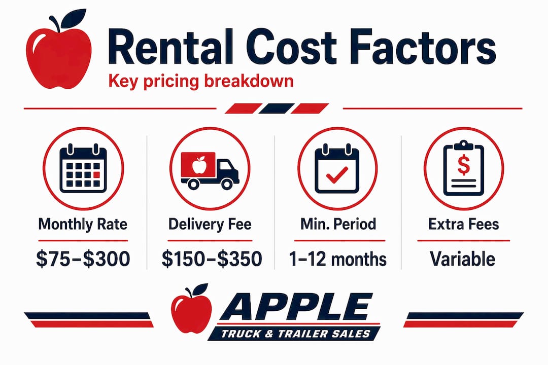 Infographic showing rental cost breakdown stats