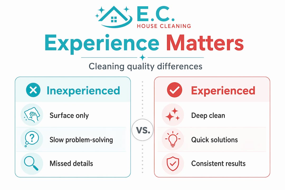 Infographic showing cleaning experience comparison