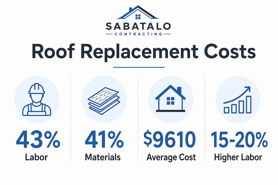 Infographic on Massachusetts roof replacement cost factors