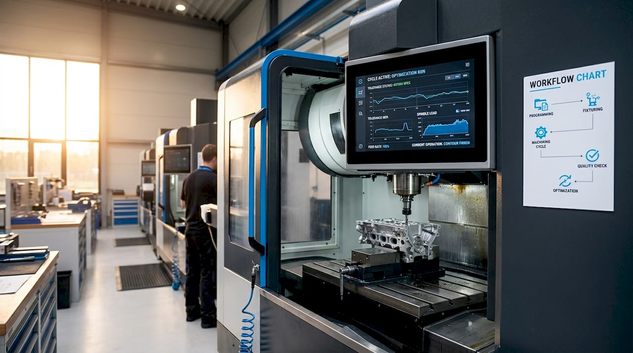 CNC machine operating with standardized settings