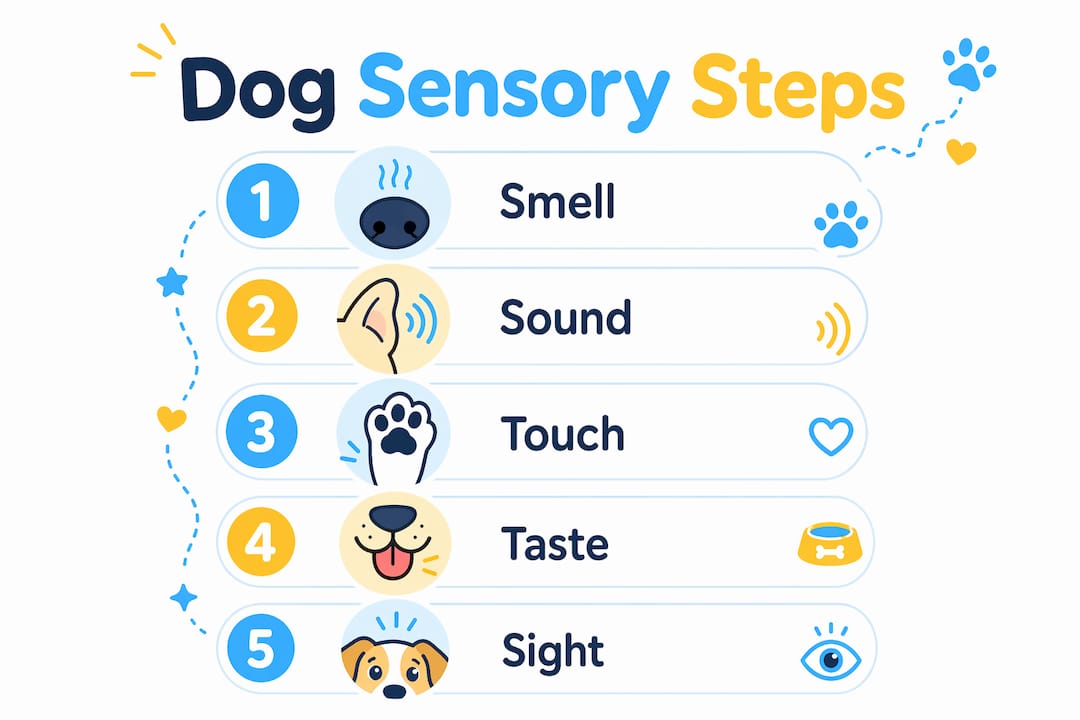 Infographic outlining dog sensory enrichment steps