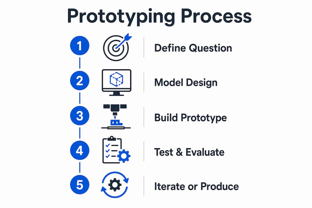 Infographic illustrating five-step prototyping process