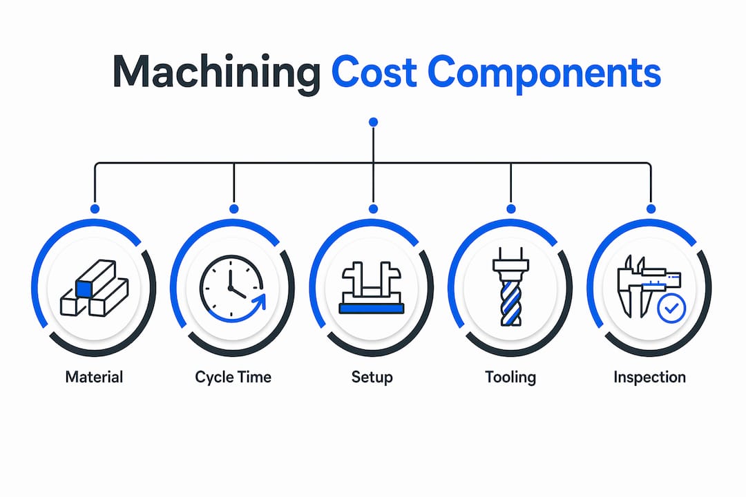 Infographic of key machining cost components