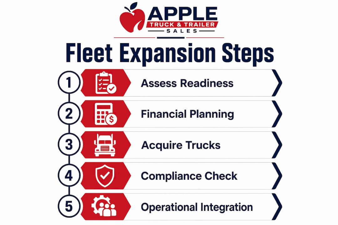 Infographic illustrating fleet expansion key steps