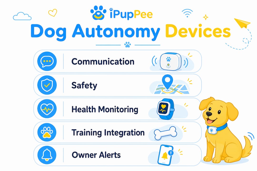 Infographic outlining dog autonomy device categories