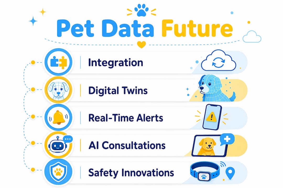 Infographic illustrating pet data future steps