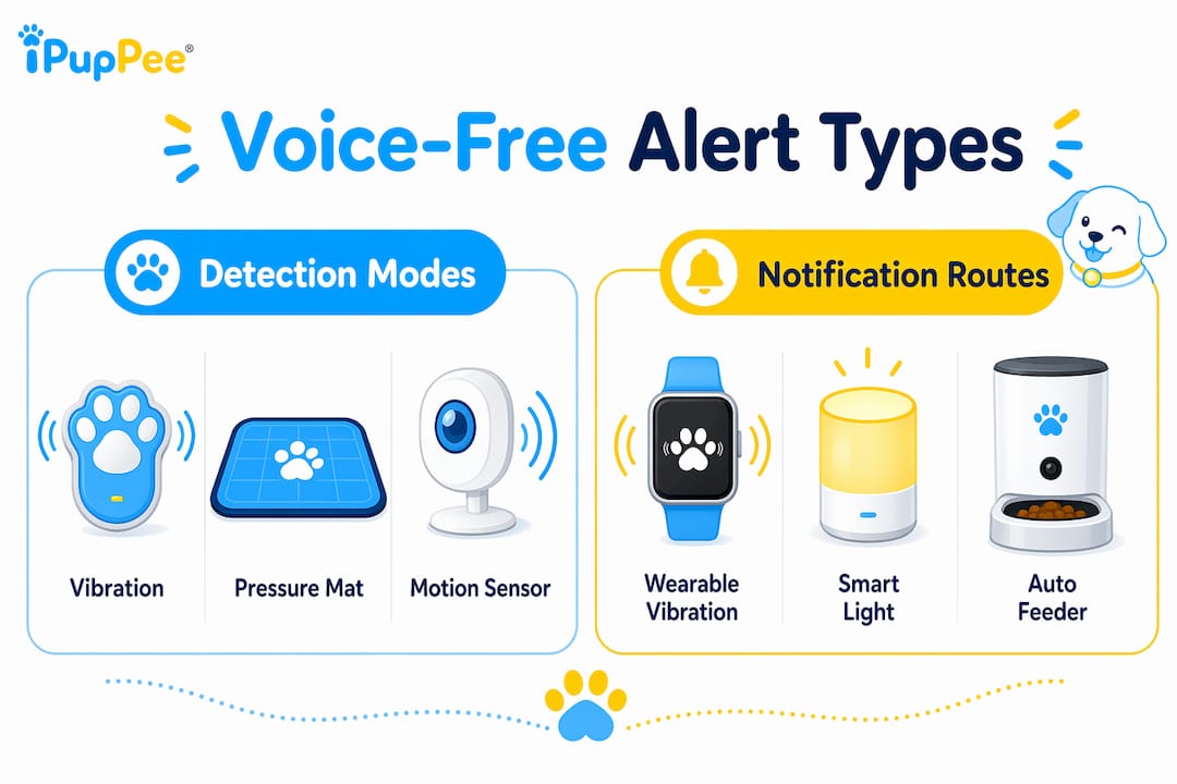 Infographic comparing alert detection modes and notification routes