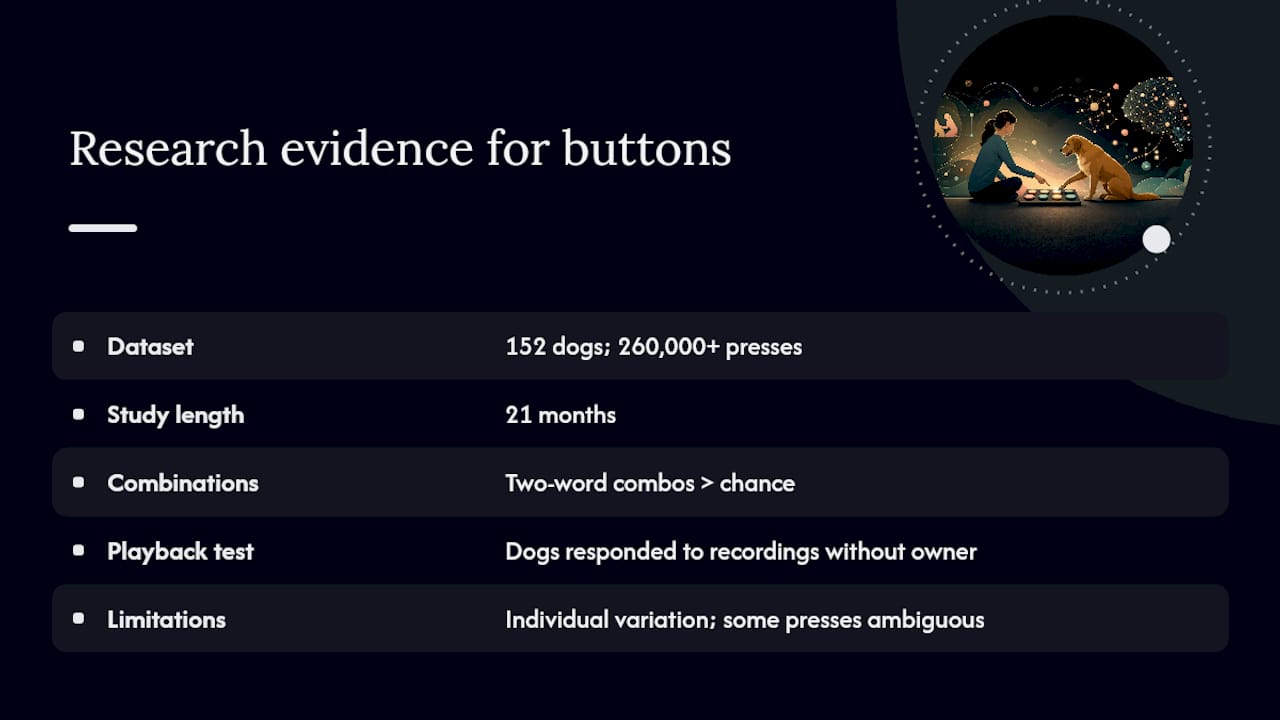 Why do buttons work? The research behind dog button communication — overview diagram