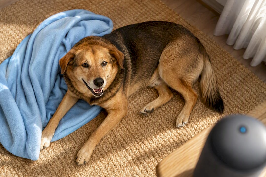 Dog showing relaxed body language