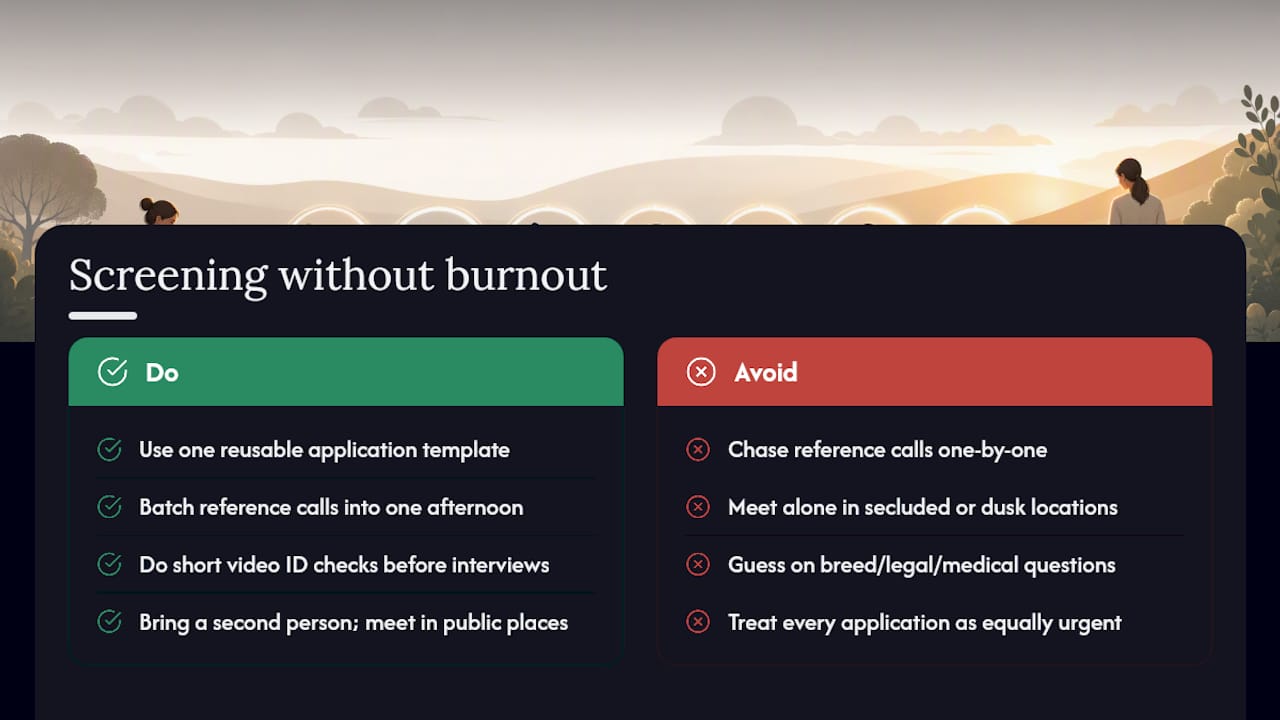 Running Screening Without Burning Out — overview diagram