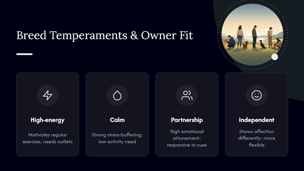 Dog temperament profiles matched to owner needs