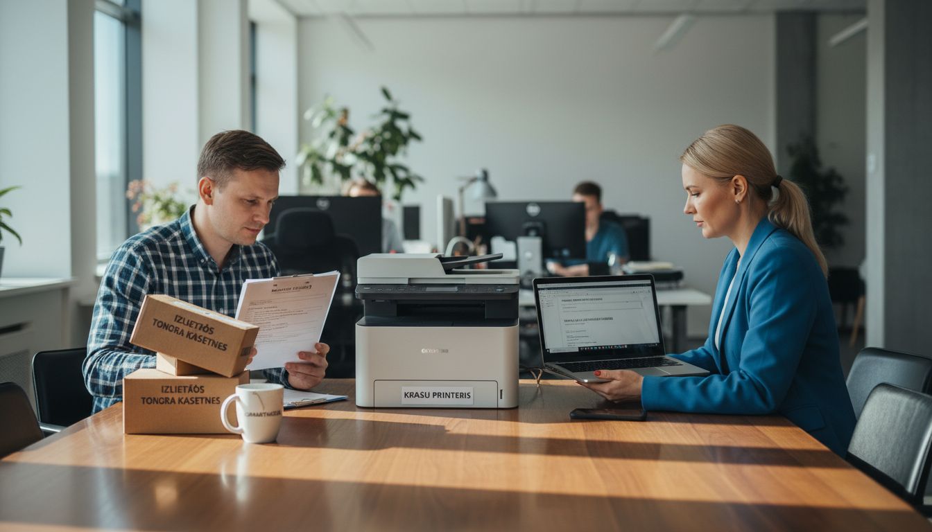 Grāmatveži apspriež izdevumus, kas saistīti ar printera remontu