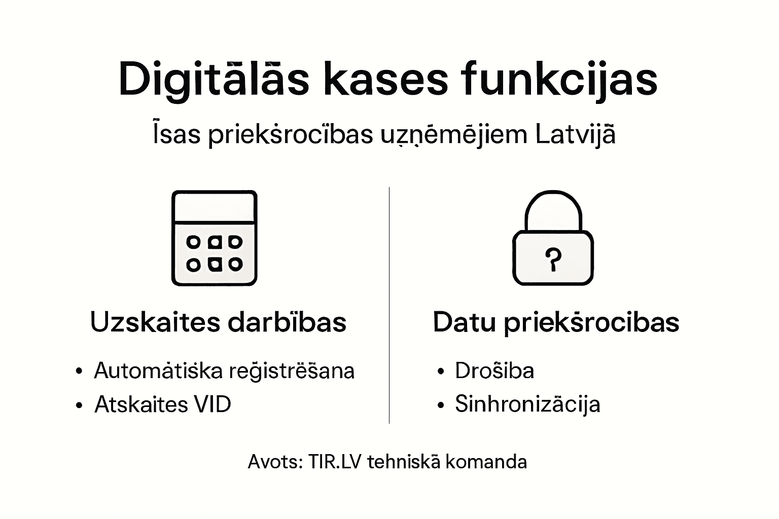 Pārskats infografikā: svarīgākās digitālās kases iespējas