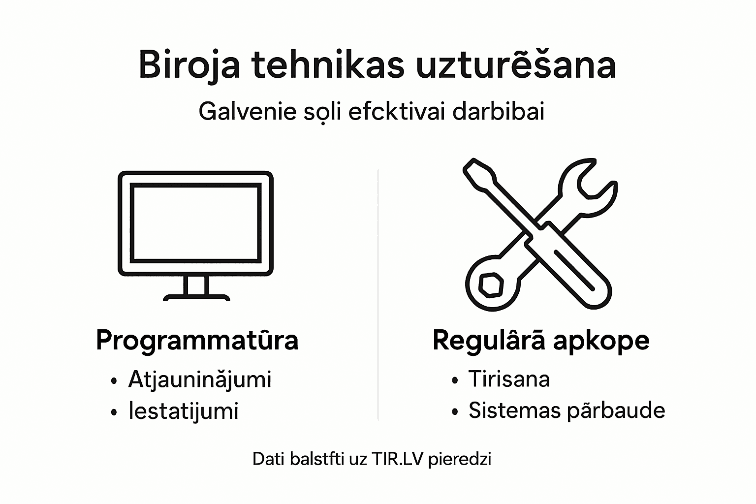 Infografika: kā rūpēties par galvenajām biroja ierīcēm – soli pa solim