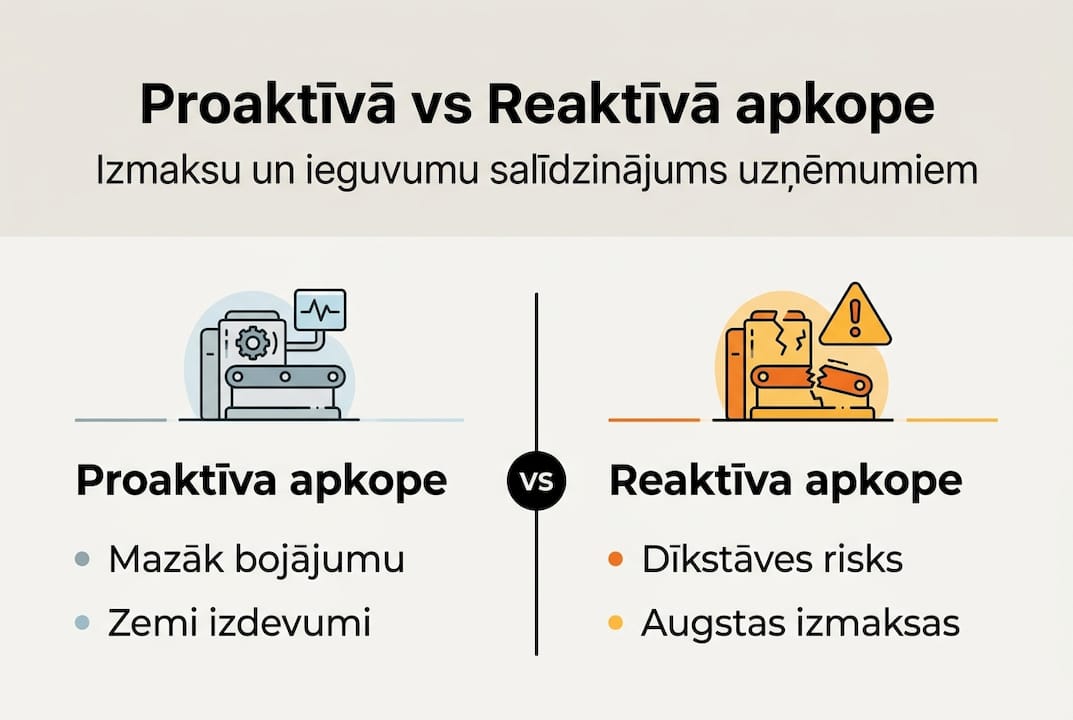 Infografika: kā atšķiras profilaktiskā un avārijas apkope