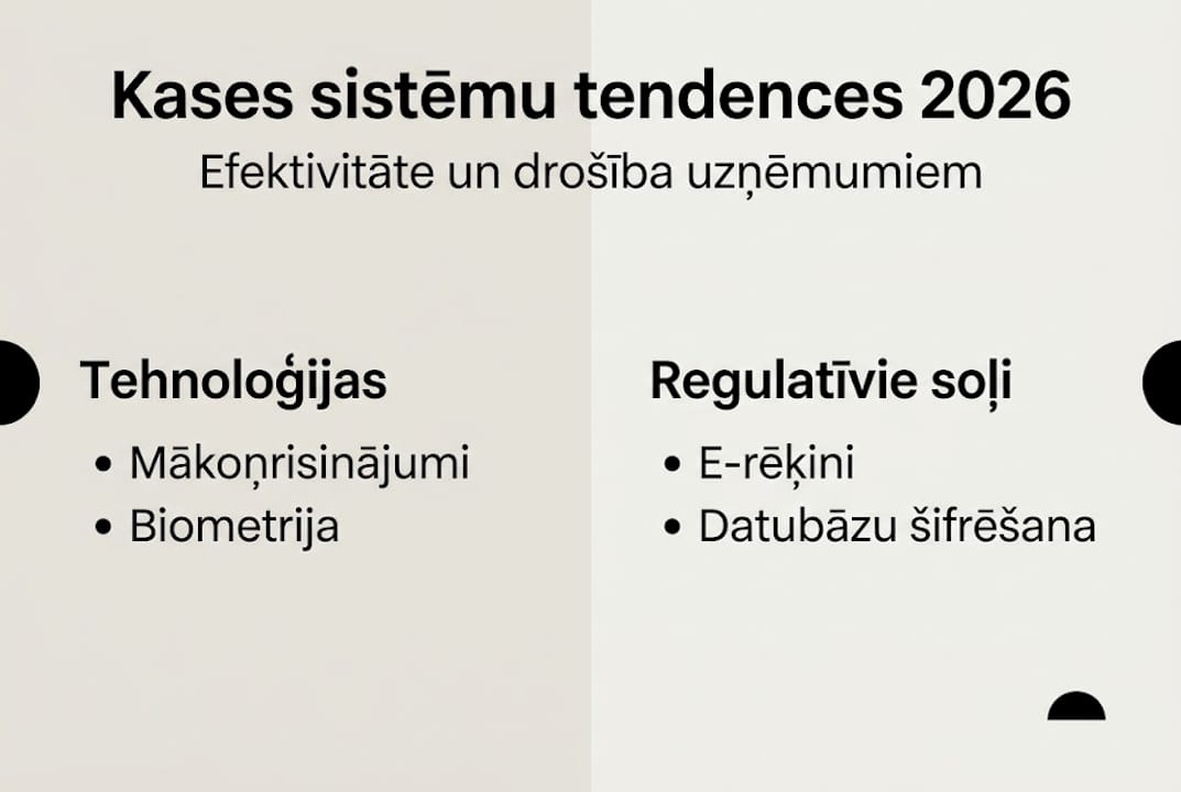 Infografika: Kases sistēmu attīstības tendences 2026. gadā