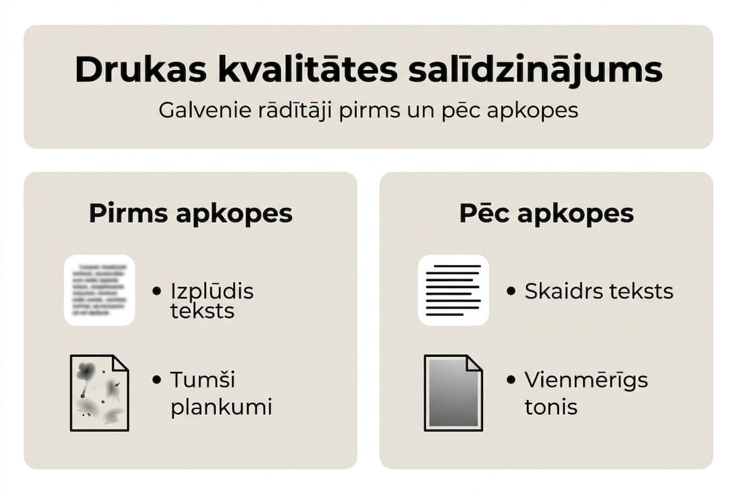 Infografika: drukas kvalitātes salīdzinājums vienkāršos piemēros