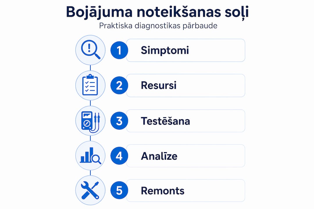 Infografika: soli, kā noteikt telefona bojājumu