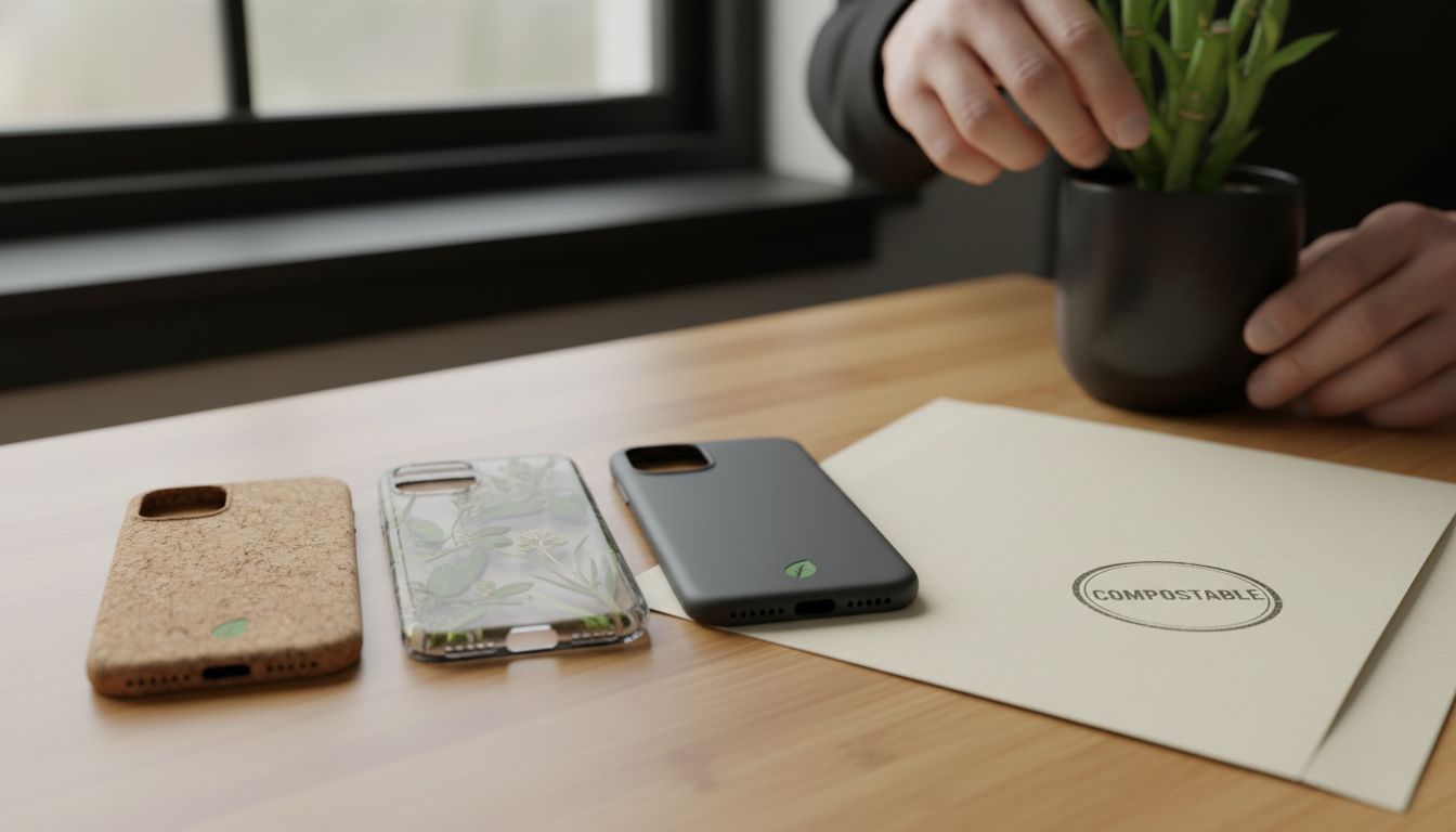 Close-up sustainable phone case materials