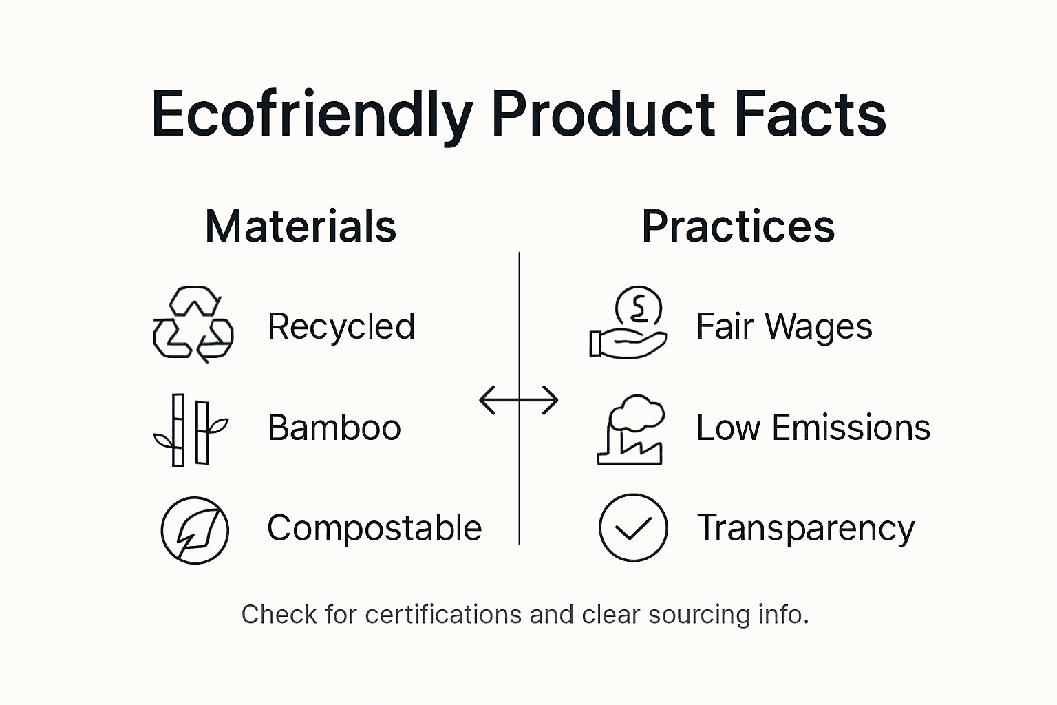 Infographic comparing ecofriendly and conventional facts