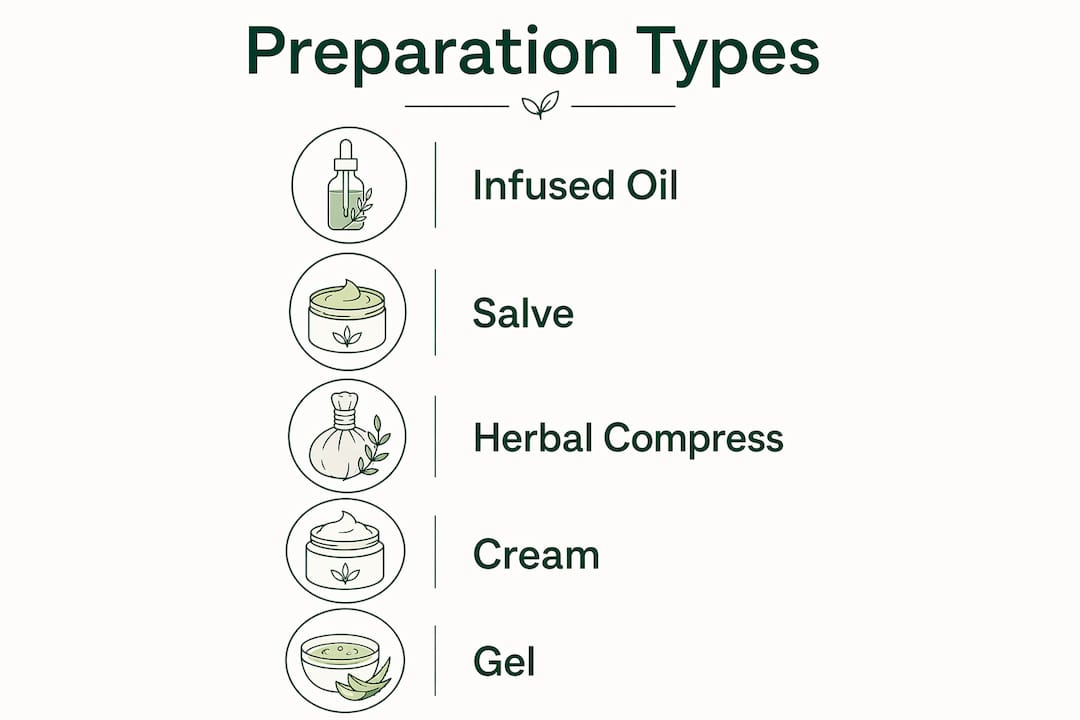 Infographic showing types of herbal preparations
