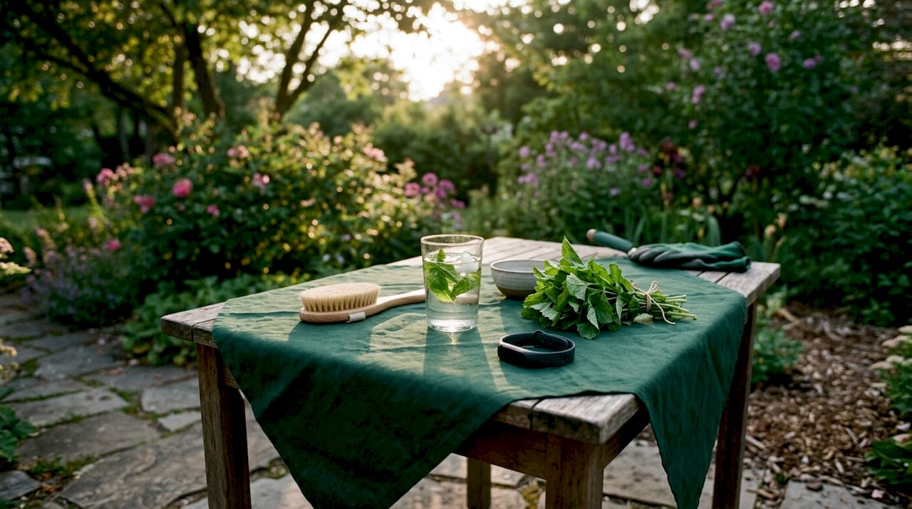Tray with items supporting lymphatic health pillars