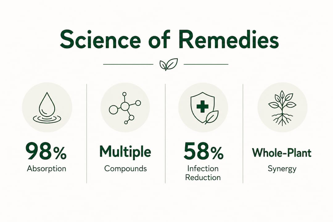 Infographic showing key science facts about traditional remedies