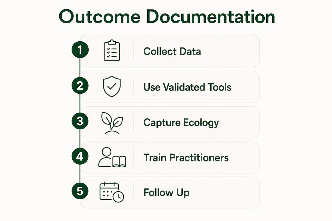 Infographic outlining herbal outcome documentation steps