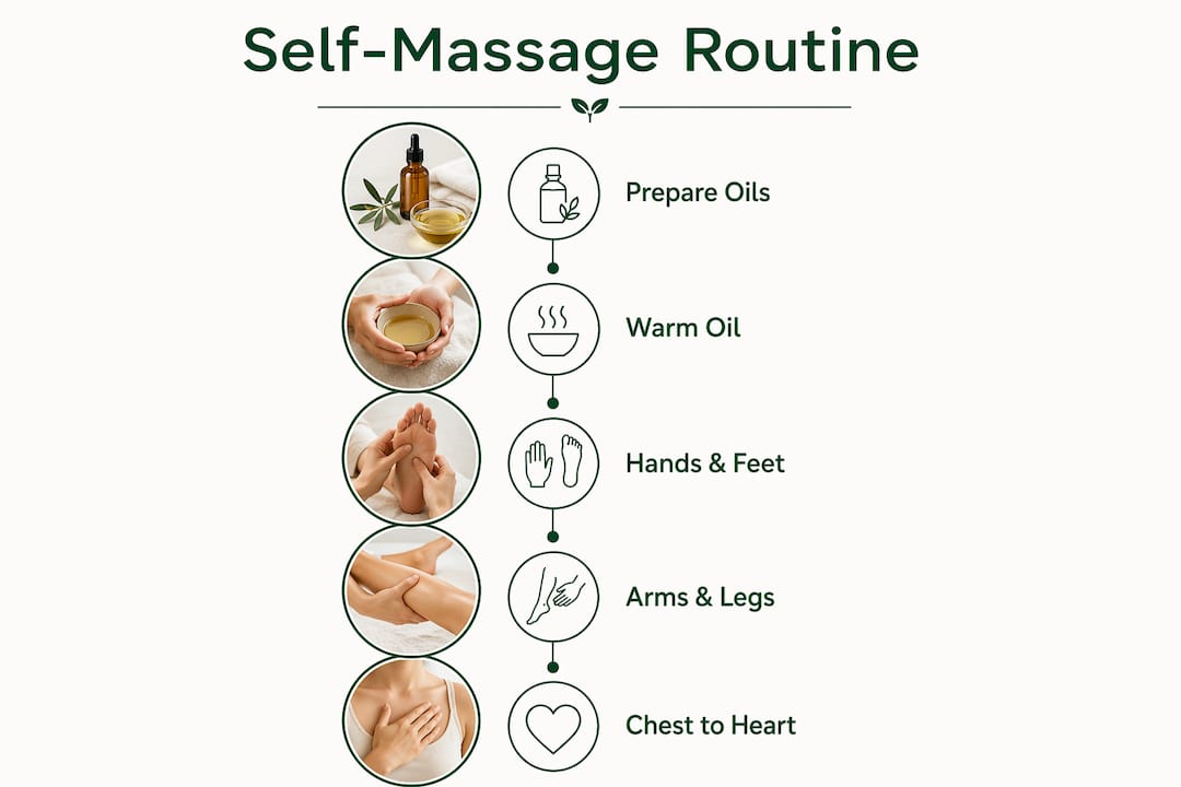 Infographic outlining steps of self-massage routine
