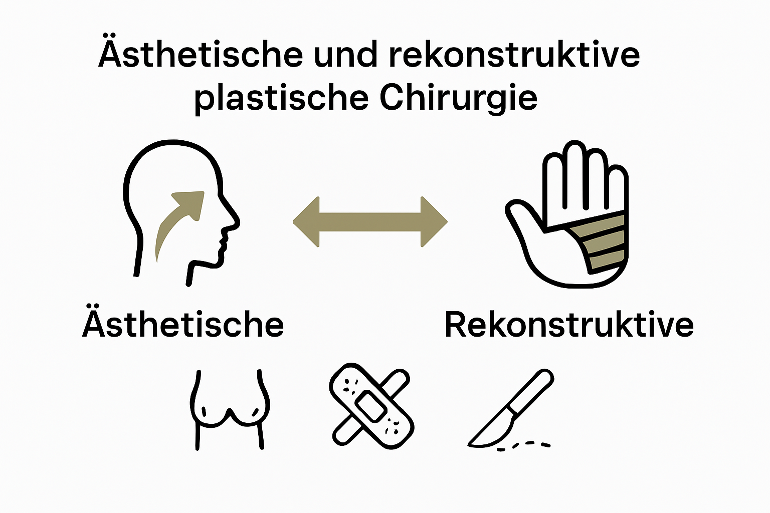 Infografik: &Auml;sthetik vs. Rekonstruktion in der Chirurgie