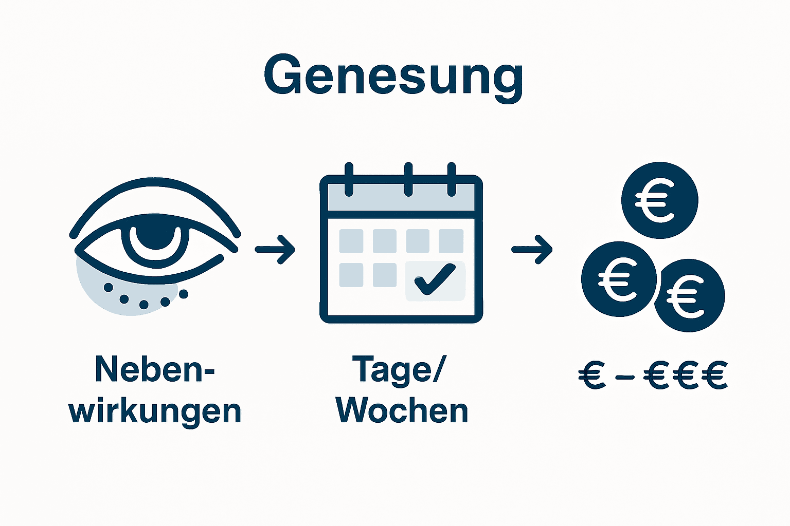 Grafik: Risiken und Heilungsverlauf einer Lidstraffung auf einen Blick