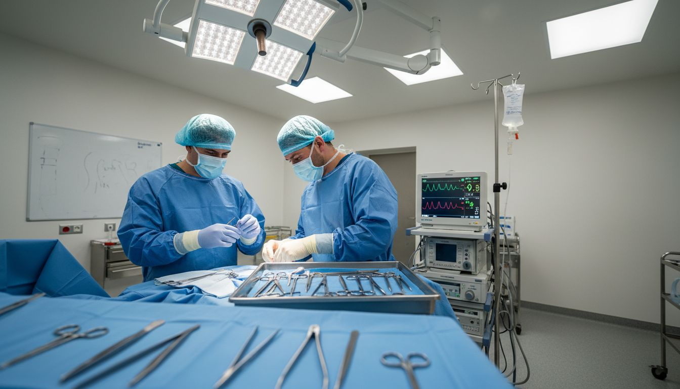 Chirurginnen und Chirurgen, die sich auf eine Brustrekonstruktion vorbereiten