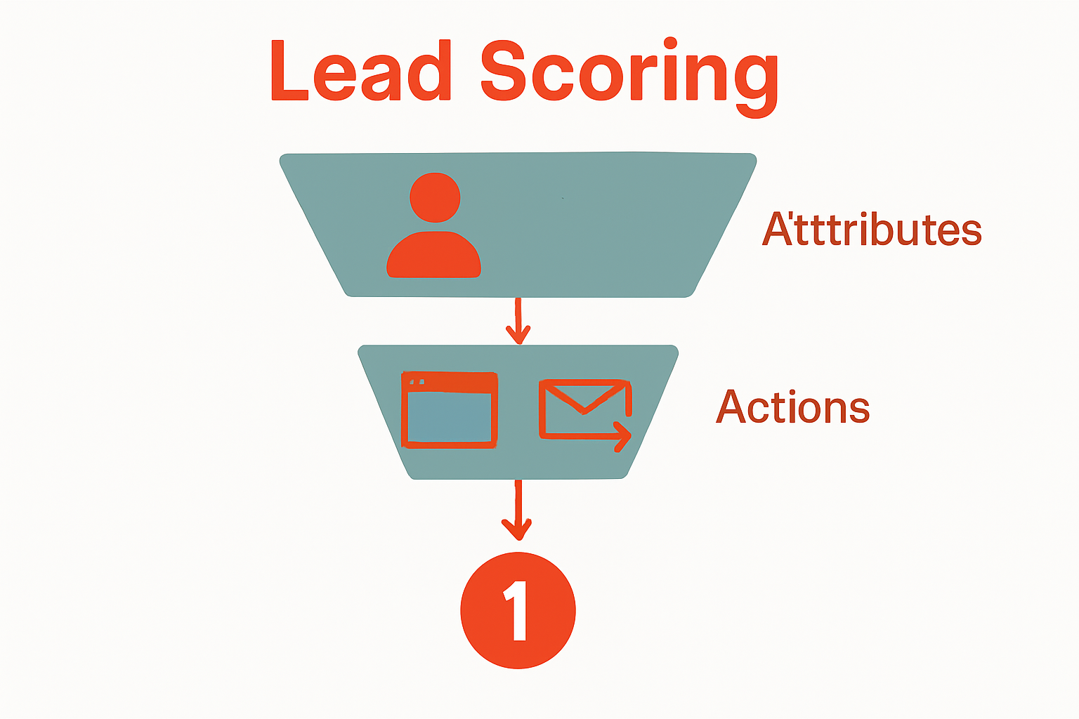 Infographic showing lead scoring funnel