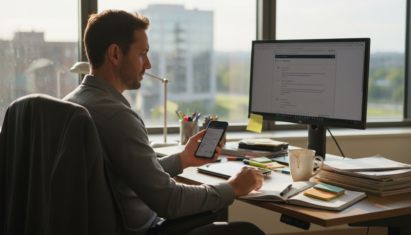 Sales professional using email and LinkedIn for outreach