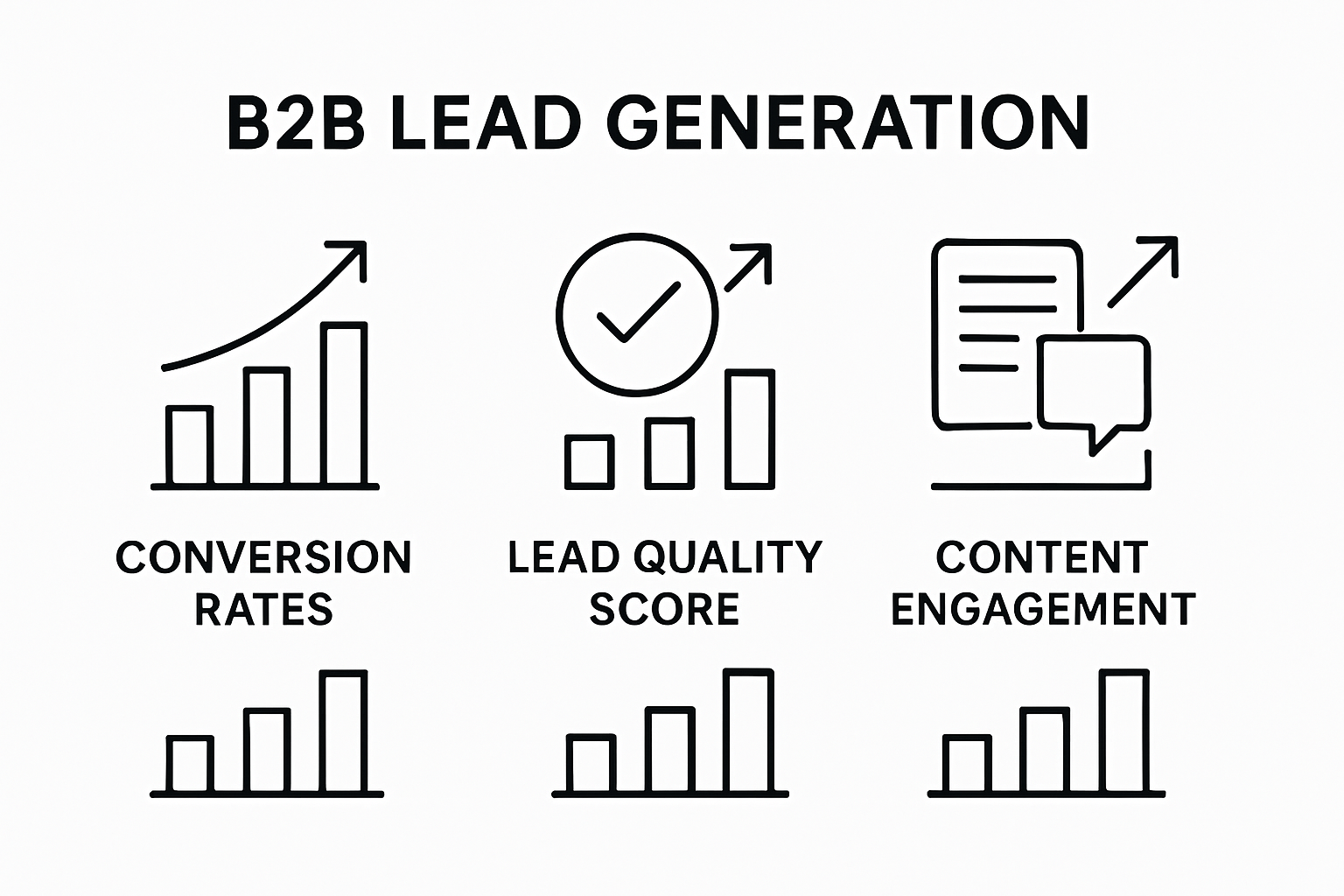 Infographic comparing B2B lead generation metrics