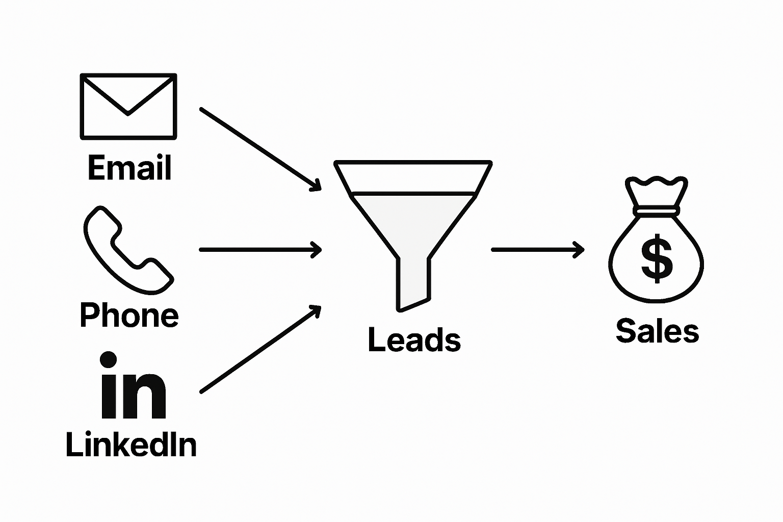 Multichannel lead generation process illustration