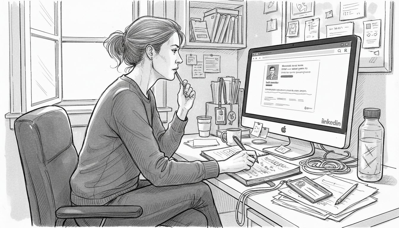 Woman researching for personalized LinkedIn message