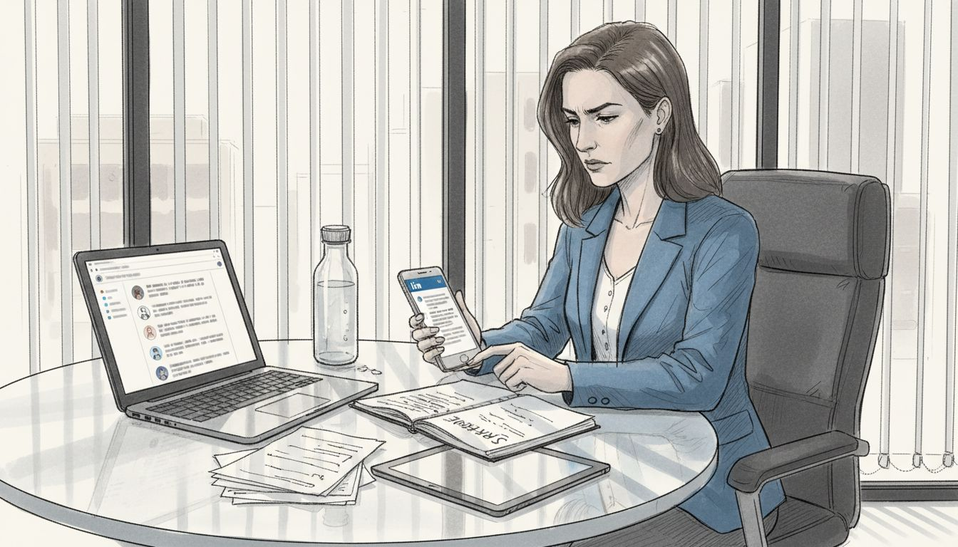 Manager sending LinkedIn outreach message