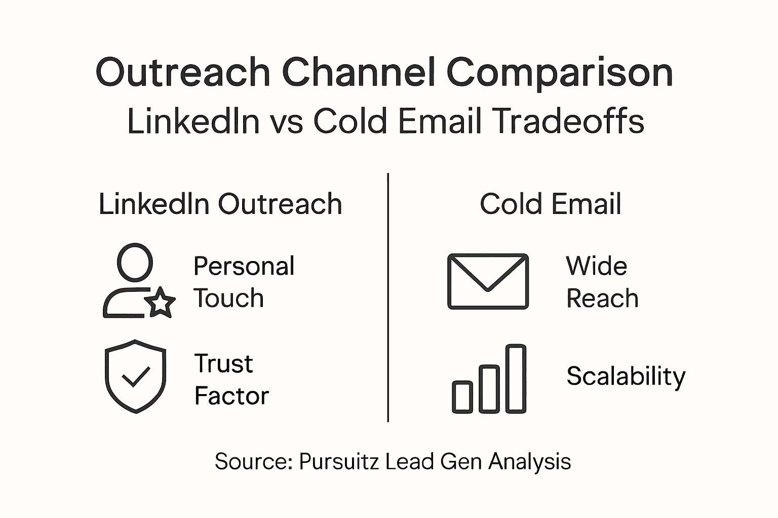 Infographic comparing LinkedIn outreach and cold email