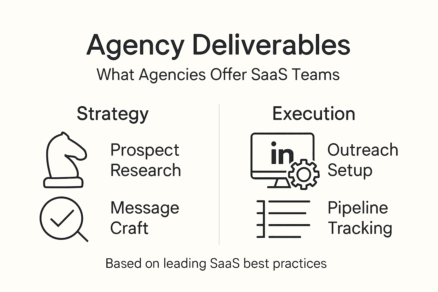 Infographic showing LinkedIn agency deliverables