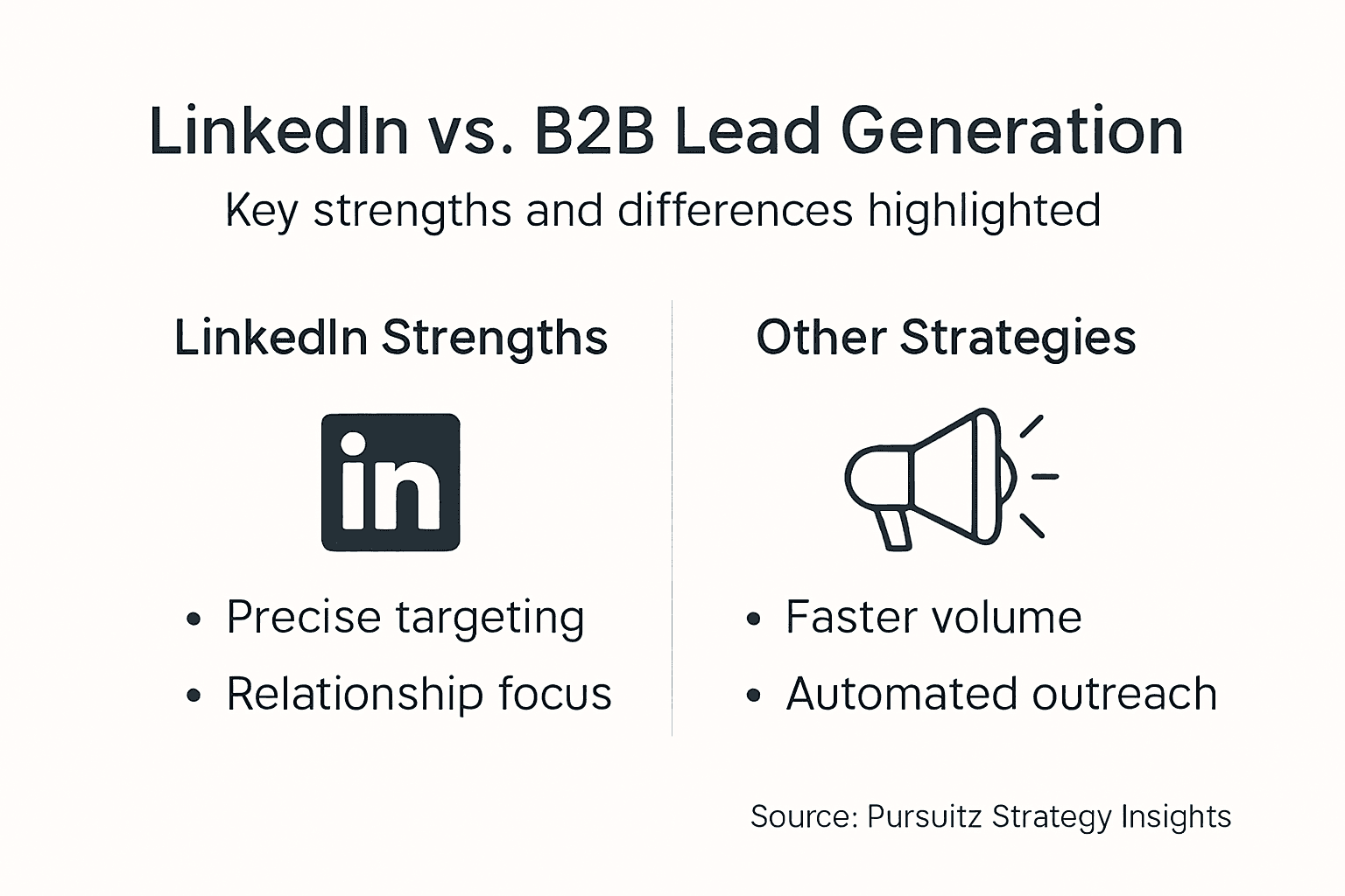 Infographic comparing LinkedIn to B2B strategies