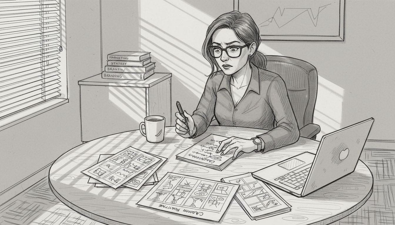 Marketer building strategic storytelling narrative