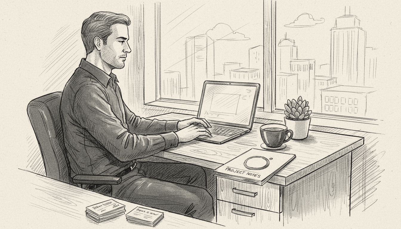 Professional reviewing notes to build trust