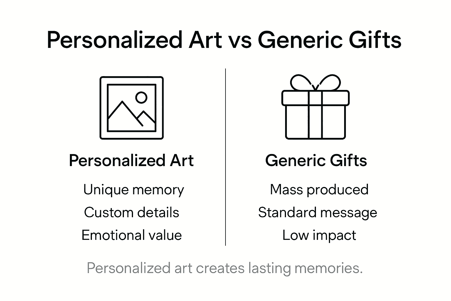 Infographic comparing personalized and generic gifts
