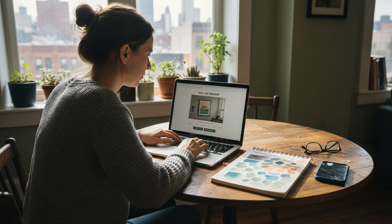Woman uses online wall art platform