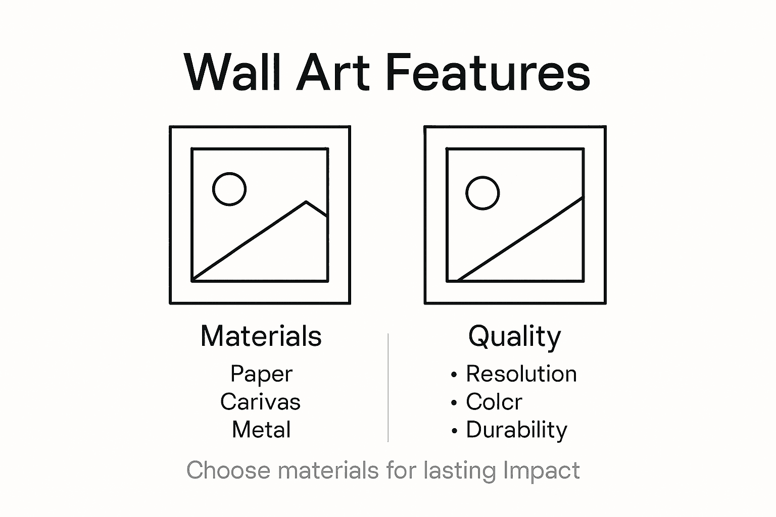 Infographic comparing wall art materials and quality