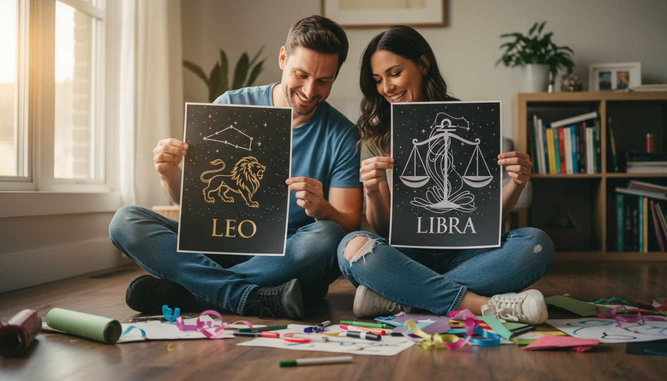 Couple sharing custom zodiac posters