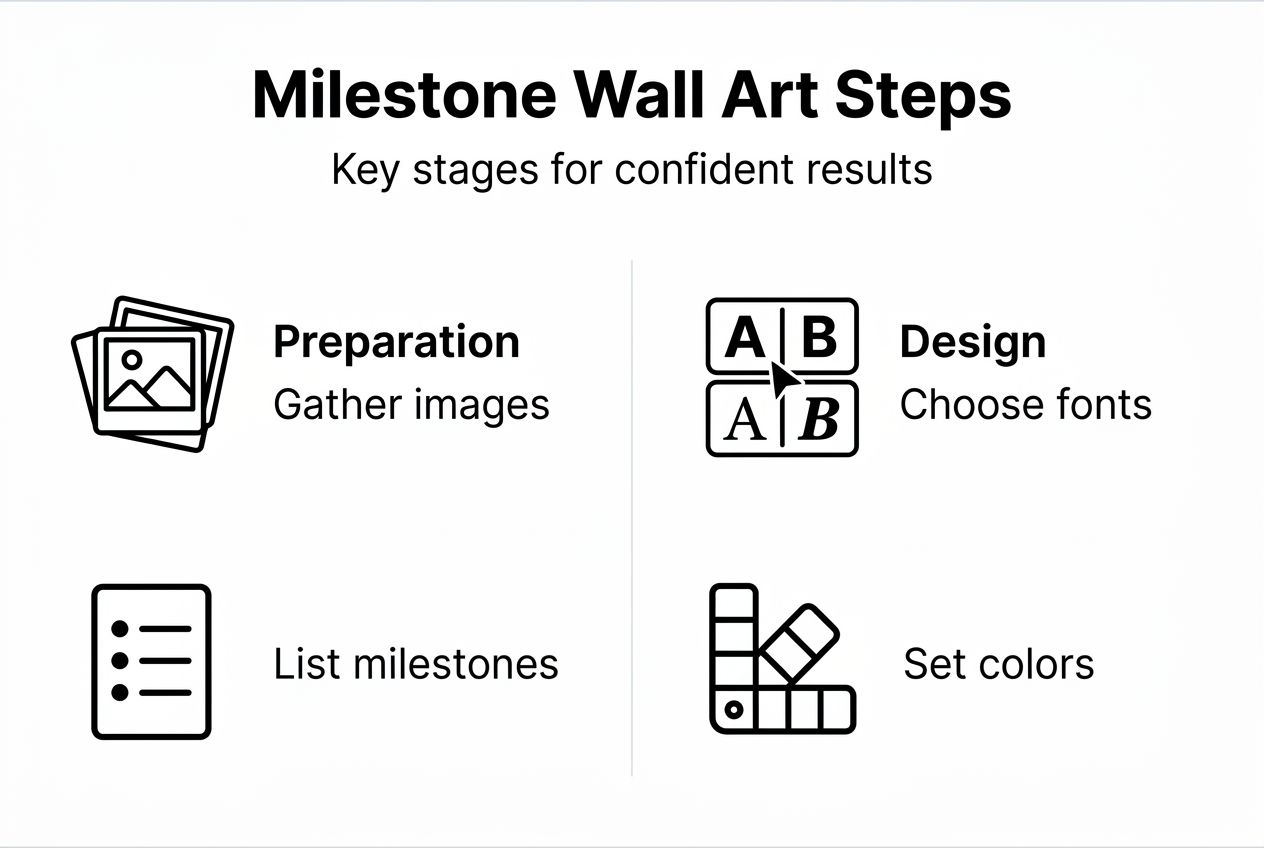 Infographic showing milestone wall art steps