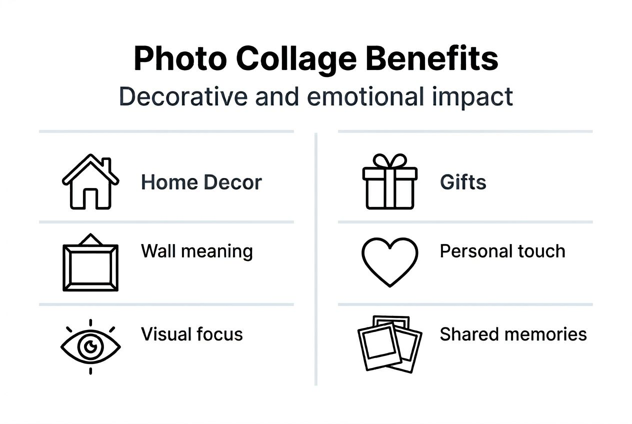 Infographic showing photo collage benefits