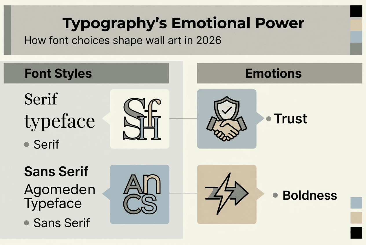 Infographic showing font styles and emotions
